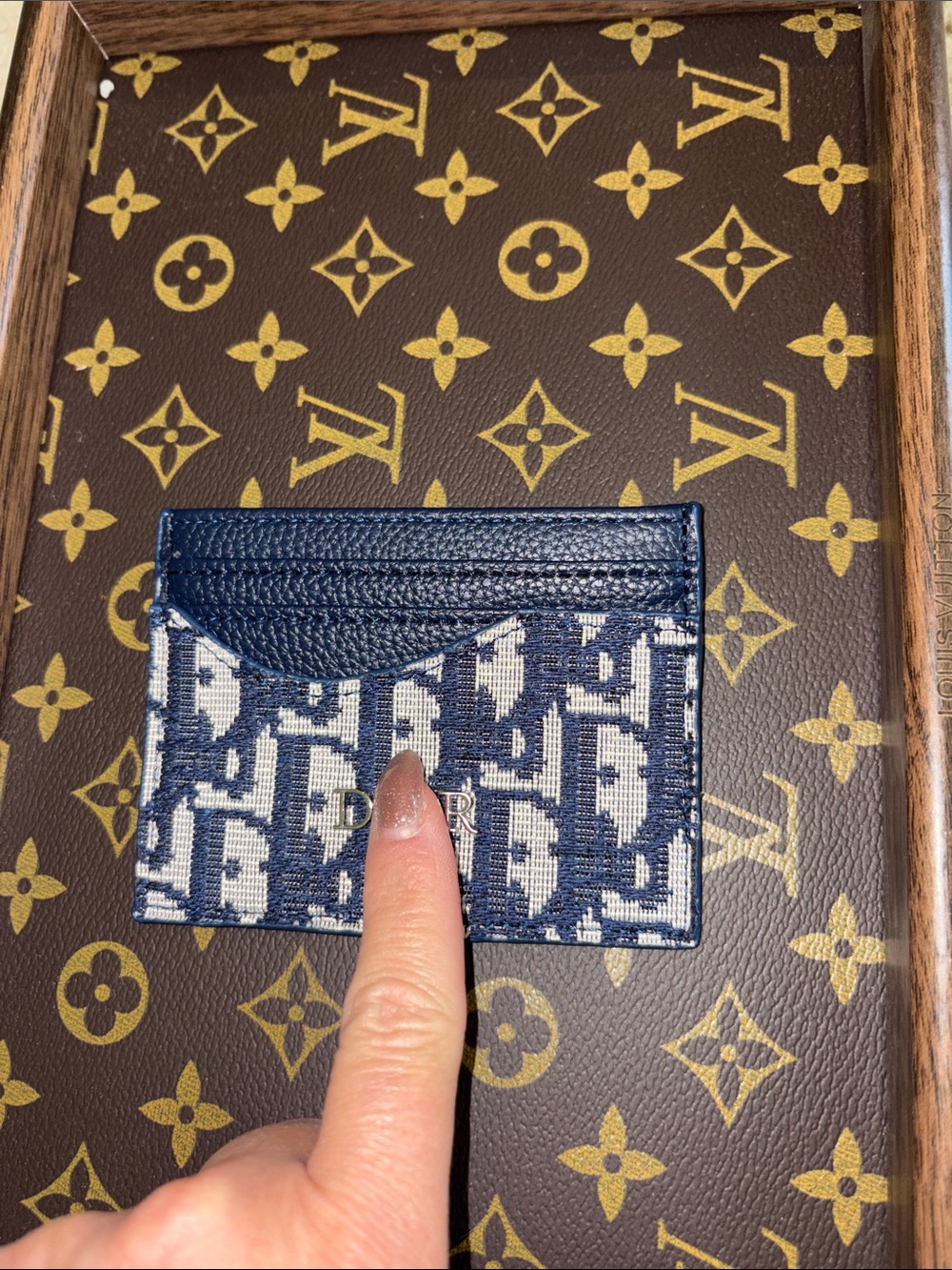 Blue & White Jacquard Card Holder